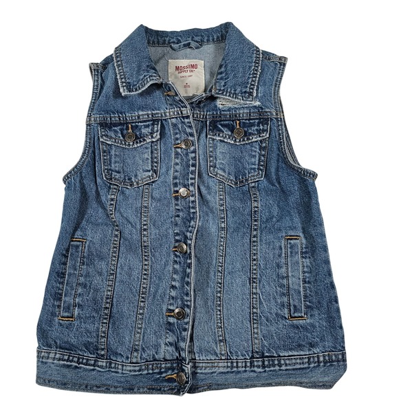 Mossimo Supply Co. Jackets & Blazers - Mossimo Supply Co Womens Medium Wash Distressed Denim Vest Blue Size M F16740028